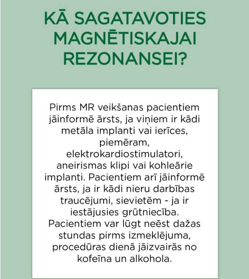 Kā sagatavoties magnētiskajai rezonansei?